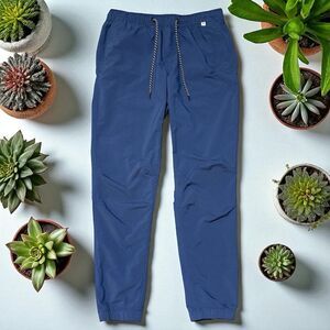 Hurley Men’s Pants L Large Blue Drawstring Waist 30x29 Nylon Jogger Surf Skate